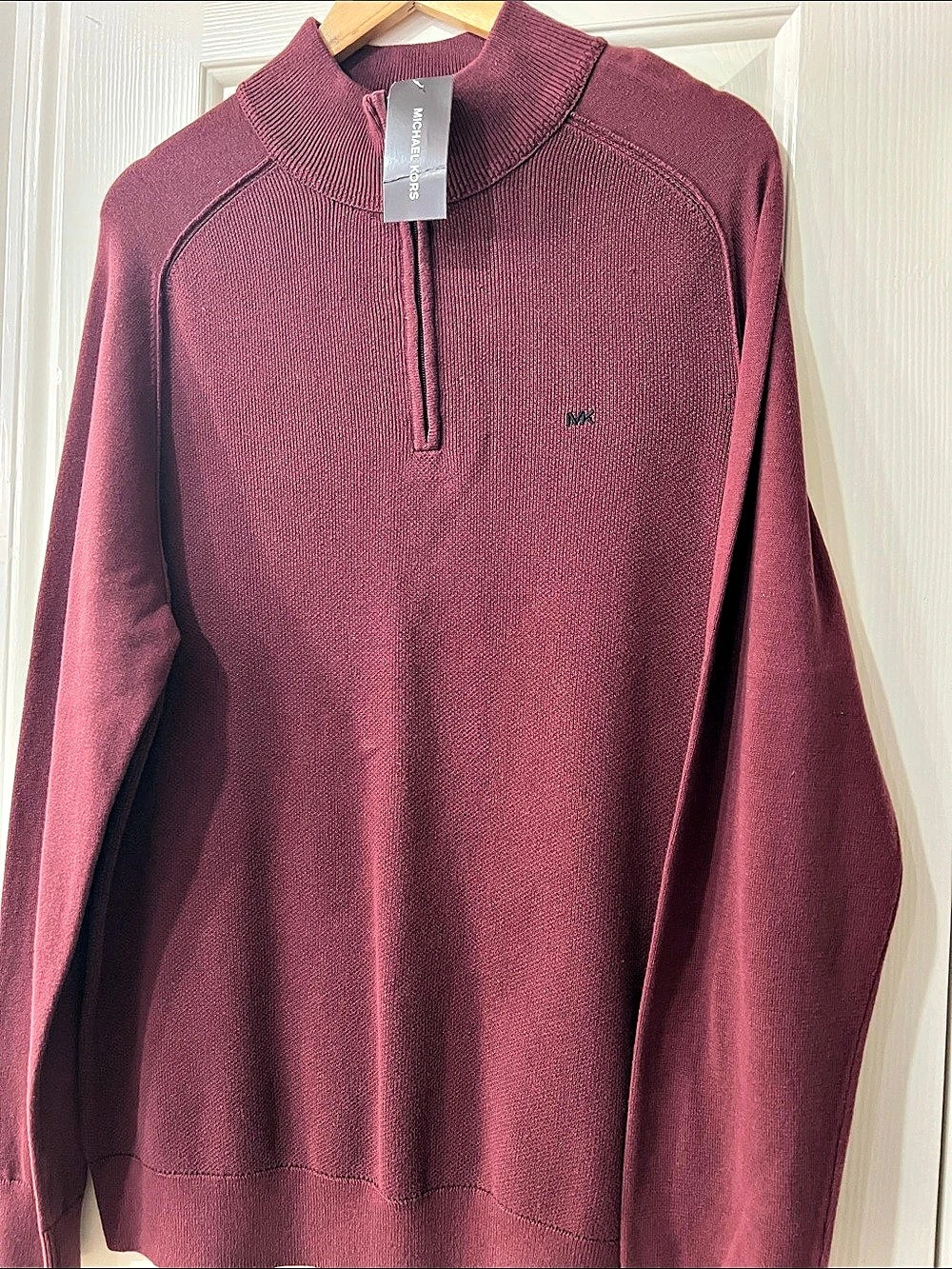 Michael Kors Quarter-Zip Pullover Sweater Purple XL NWT